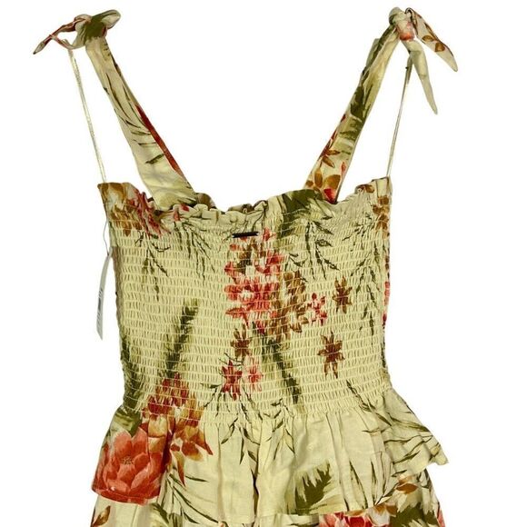 NWT Billabong Hold Tight Floral-Print Smocked Romper, Women's Medium - Picture 9 of 16